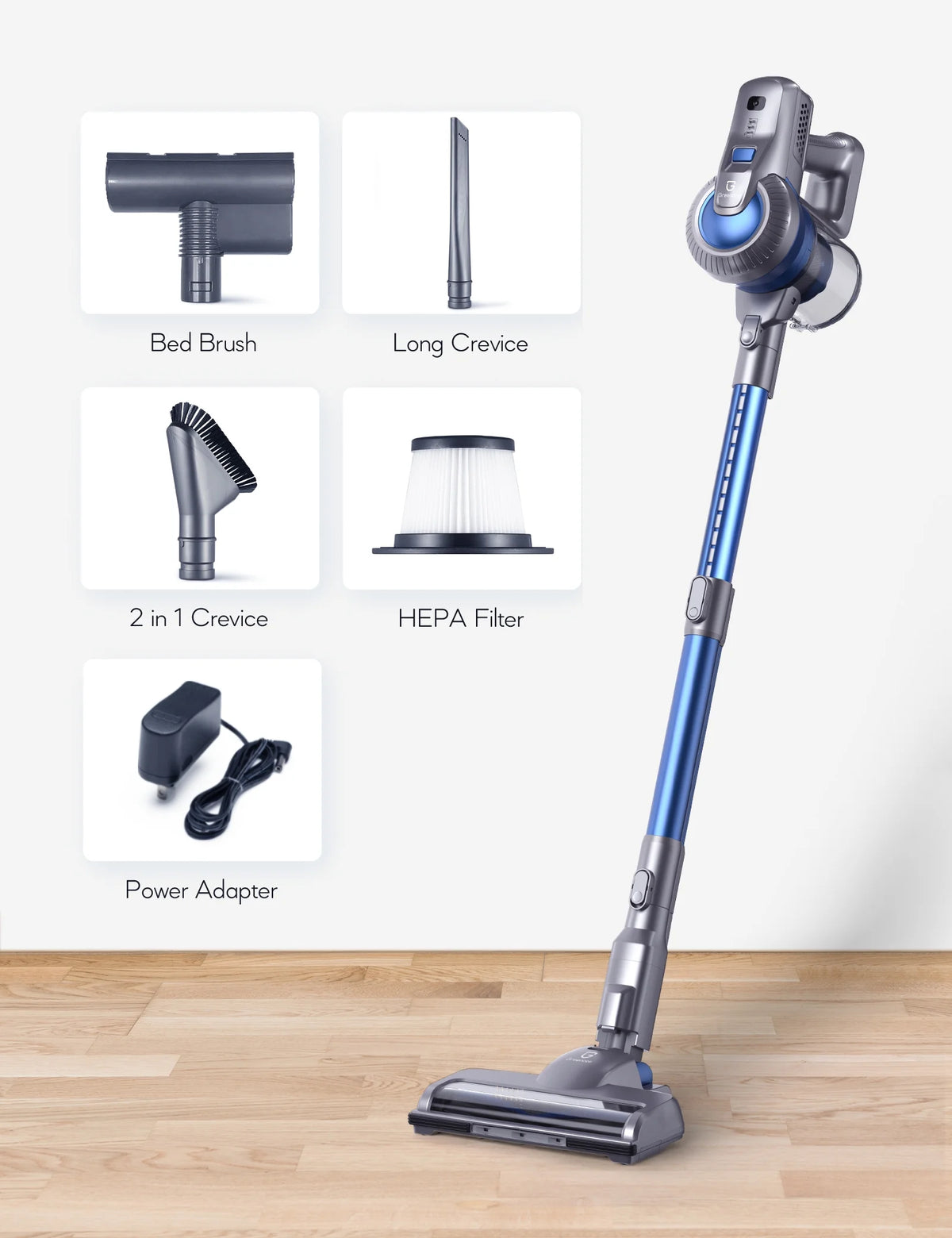 Cordless Vacuum Cleaner, 4 in 1 Handheld Lightweight Blue Q679762