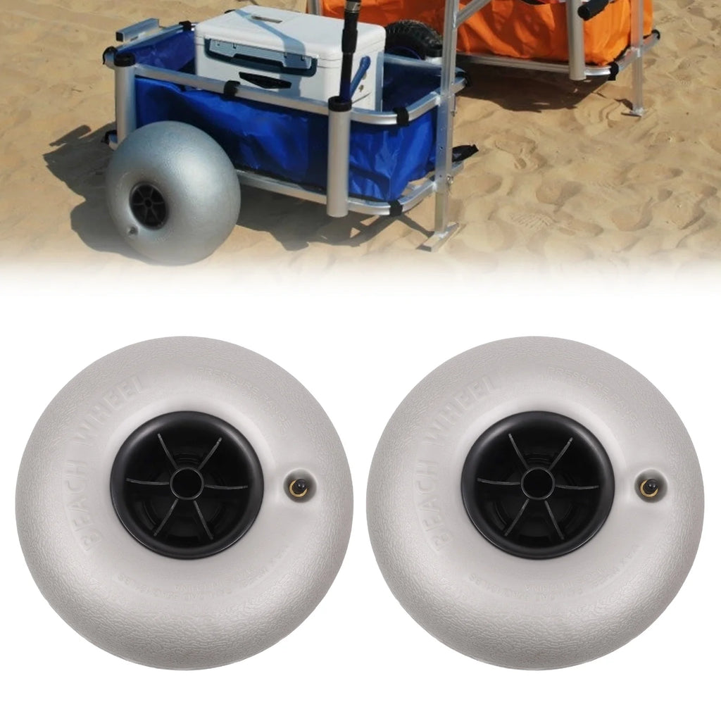 2PCS Inflatable Beach Wheels for Kayak Dolly Cart Q300