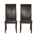 Brown Faux Leather Dining Chairs Set of 2 B998