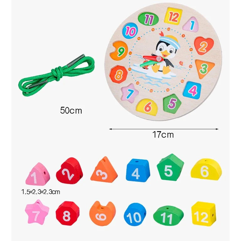 Wooden Shape Sorting Clock Toy C169