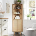 Natural Rattan Bathroom Floor Cabinet with Sliding Door & 3 Drawers J2129