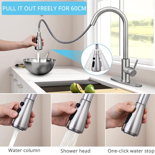 Single Handle Pull Down Sprayer Kitchen Faucet O1958