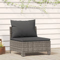 Gray Poly Rattan Patio Sofa with Cushion R855775