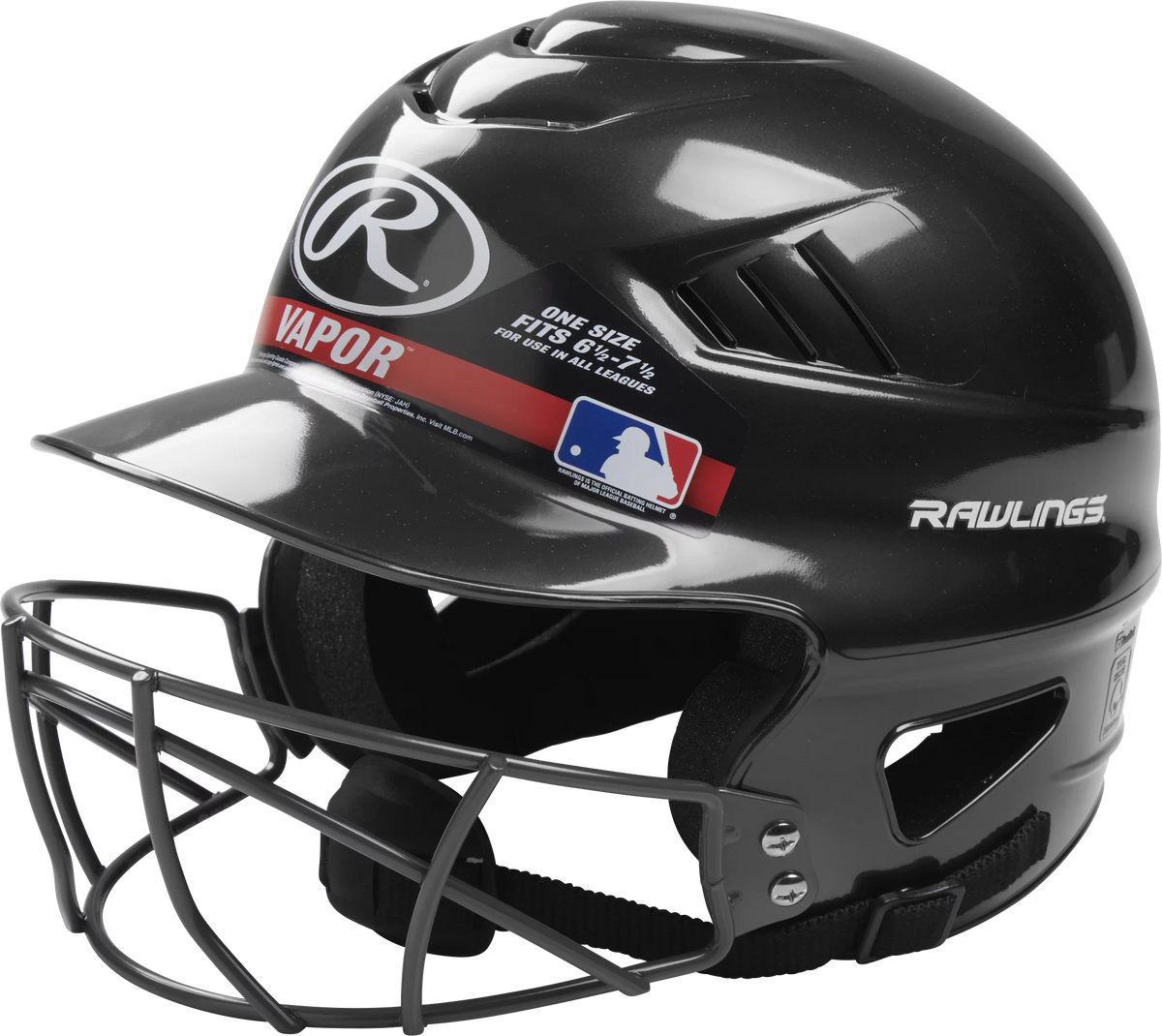 Youth Batting Helmet with Face Guard, Black T556771