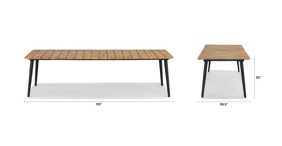 Slate Metal Legs Acacia Dining Table A720