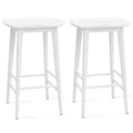 White 2 Piece Acacia Wood Counter Stool Set T65296