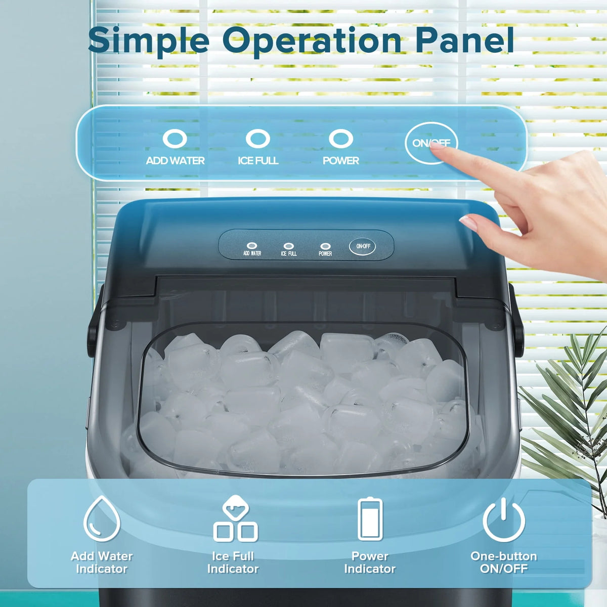 Portable Countertop Ice Maker 26lbs/24H Black W768889