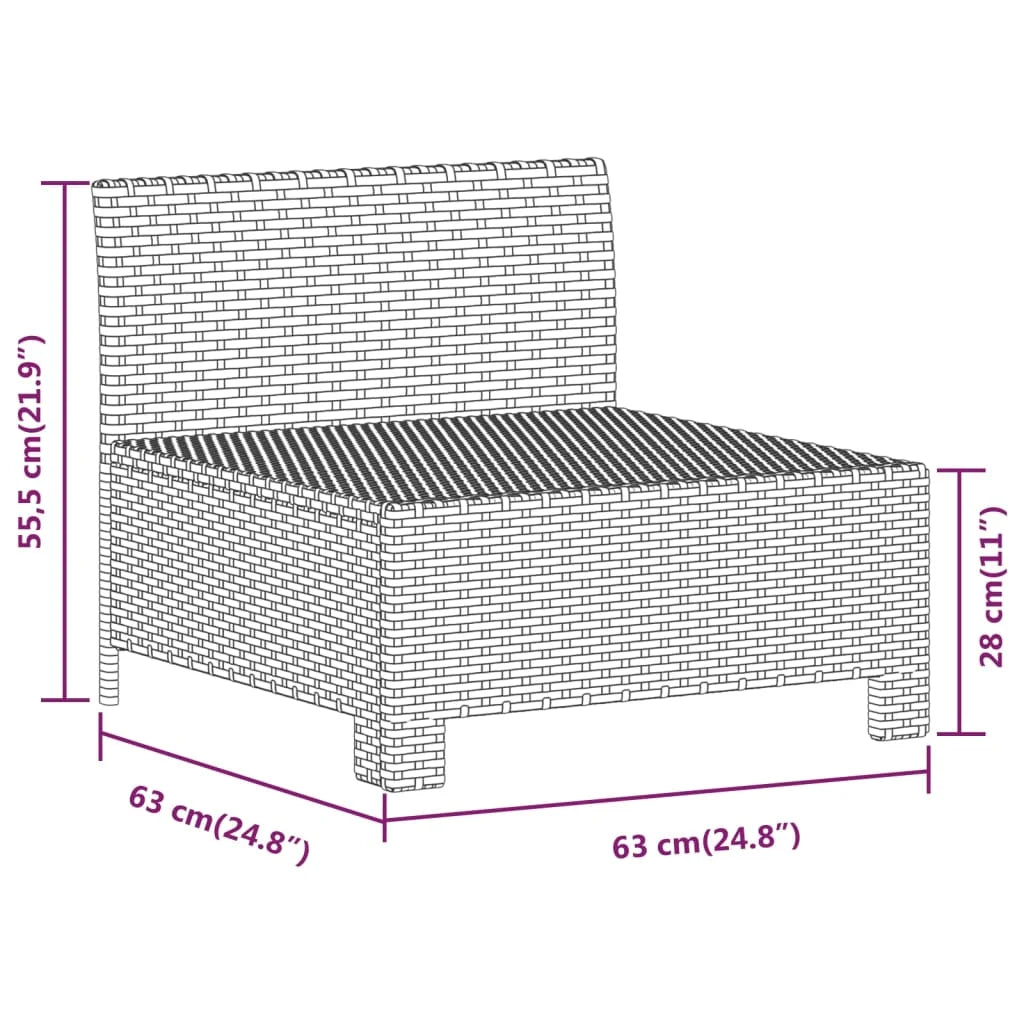 Gray Poly Rattan Patio Sofa with Cushion R855775