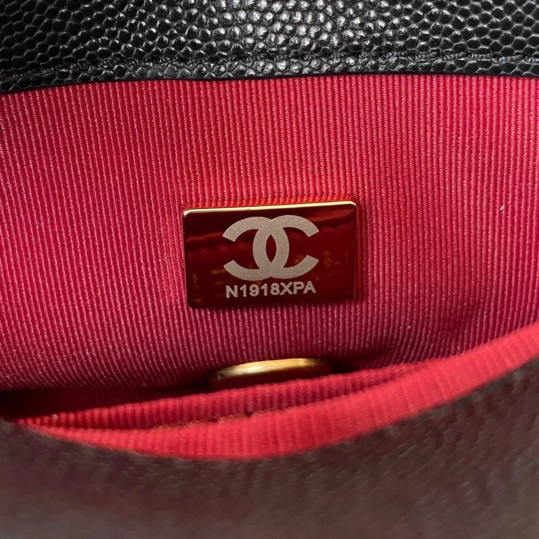 Mini Flap Bag With Top Handle Black 7.9in/20cm P29479