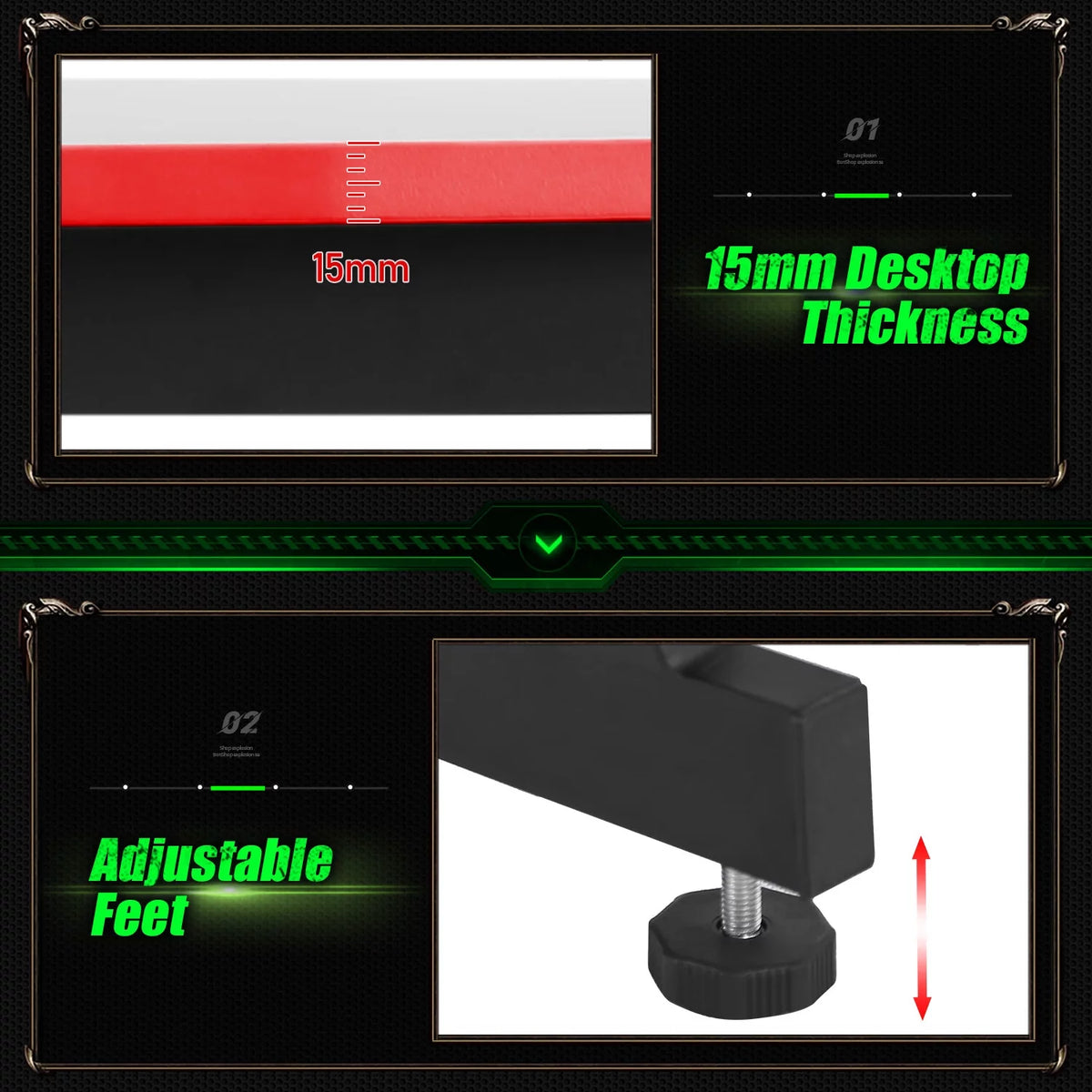 Gaming Desk Z Shaped 39in Ergonomic Gaming Table with Headphone Hook L529