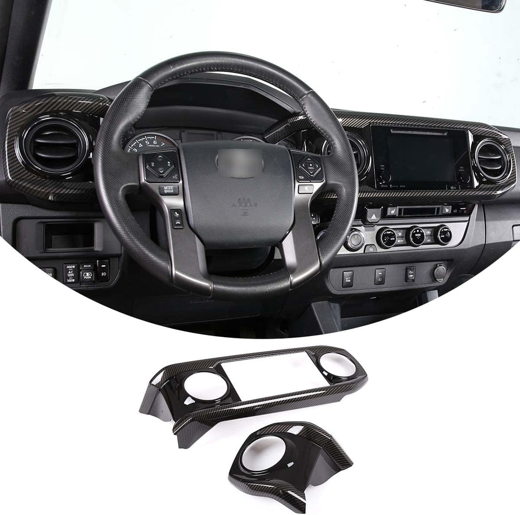 Car ABS Dashboard Panel Cover Trim Stickers Red Black Pack of 2 L25727