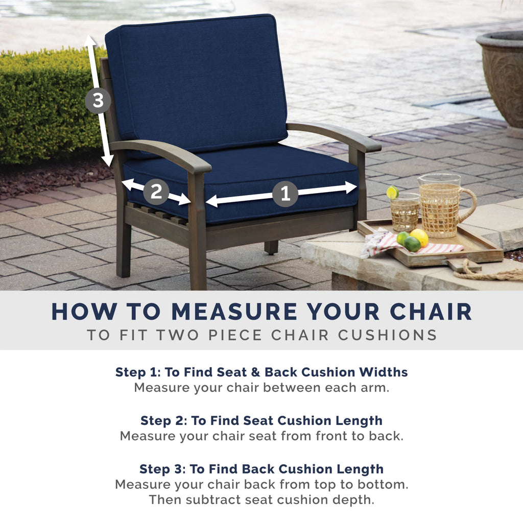 Tufted Water Repellent Dining Chair Cushion, 20 x 21 D942