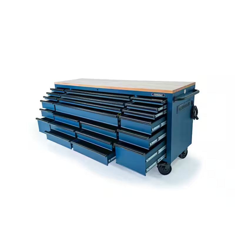 Heavy Duty 84 in. W Matte Blue Mobile Workbench Cabinet R2072