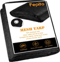 70% Heavy-Duty Mesh Tarp 8ftx16ft Black Shade Cloth Pack of 2 E764