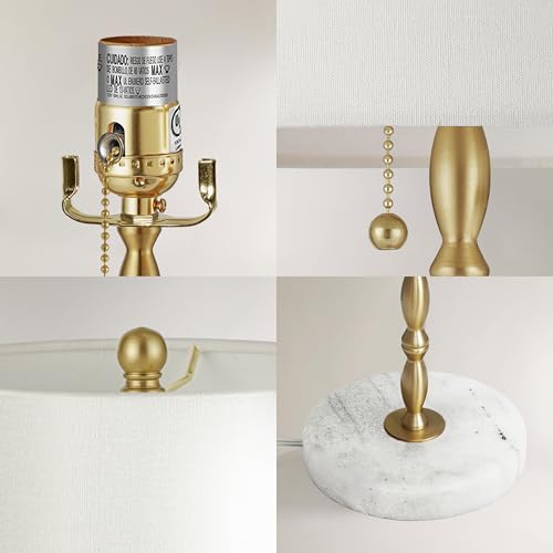 Buffet Lamps Set of 2, 28.5" Tall Brass Finish Linen Shade Z726919