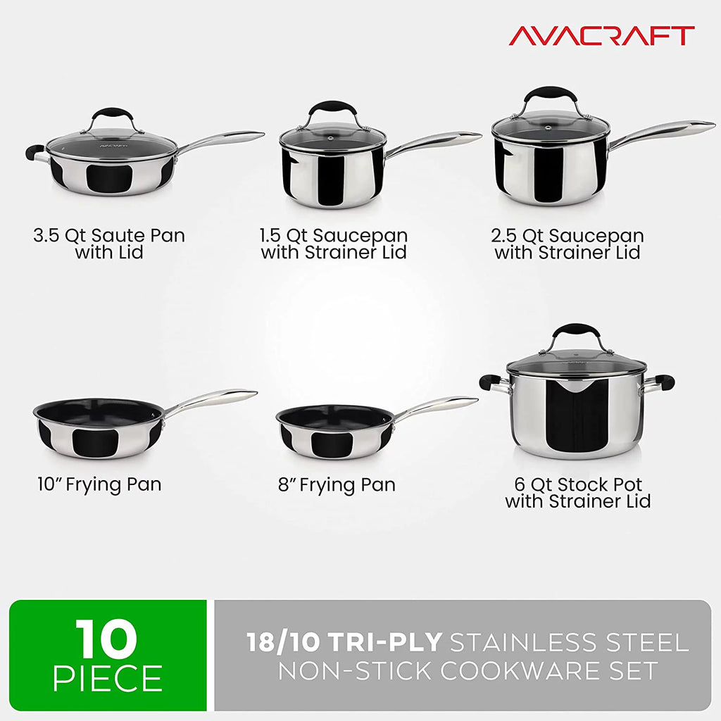 Ceramic Non Stick 10-Piece Cookware Set E706