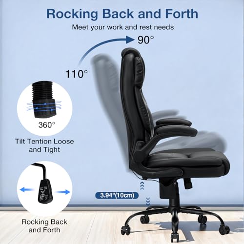 Big and Tall 450lbs Leather Ergonomic Office Chair Q568