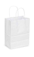 White Kraft Paper Shopping Bags 8¼”L x 4¾”D x 10½”H Case of 250 D205723