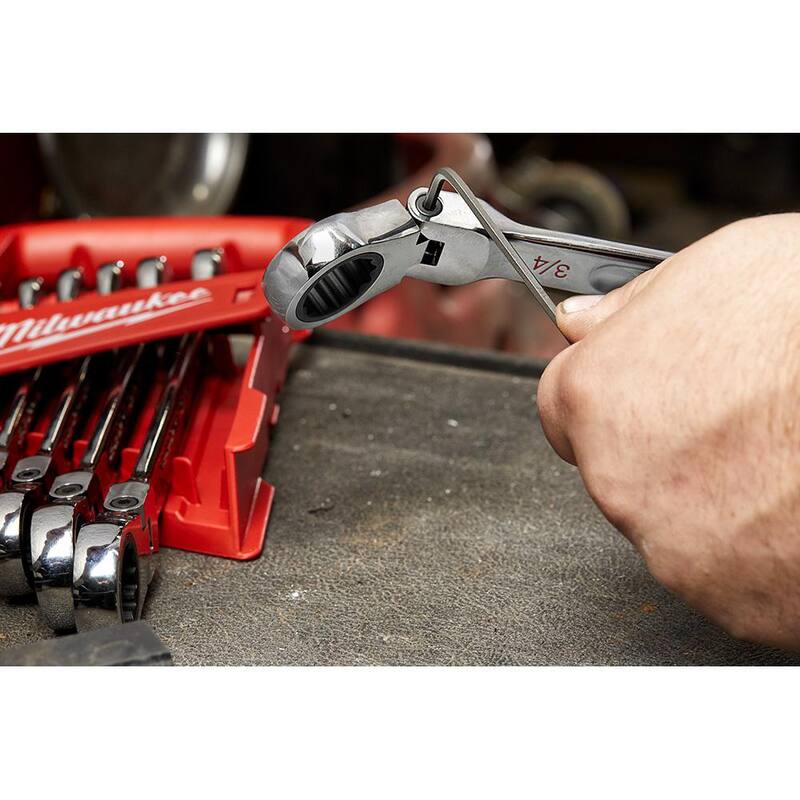 7-Piece Flex-Head Ratcheting Combination Wrench Set Metric L4767
