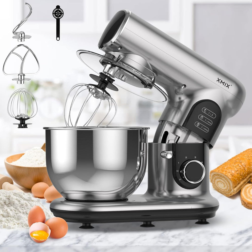 6-Speed 500W Tilt-Head Stand Mixer with Stainless Steel Bowl A558