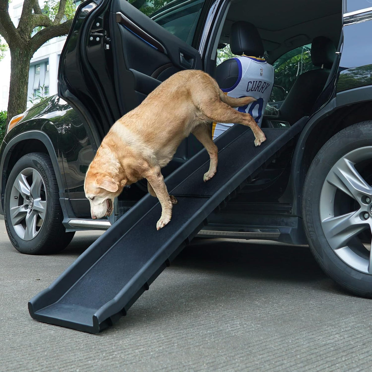 Folding Pet Ramp with Side Rails, 63 L x 14.75 W, Black U1887