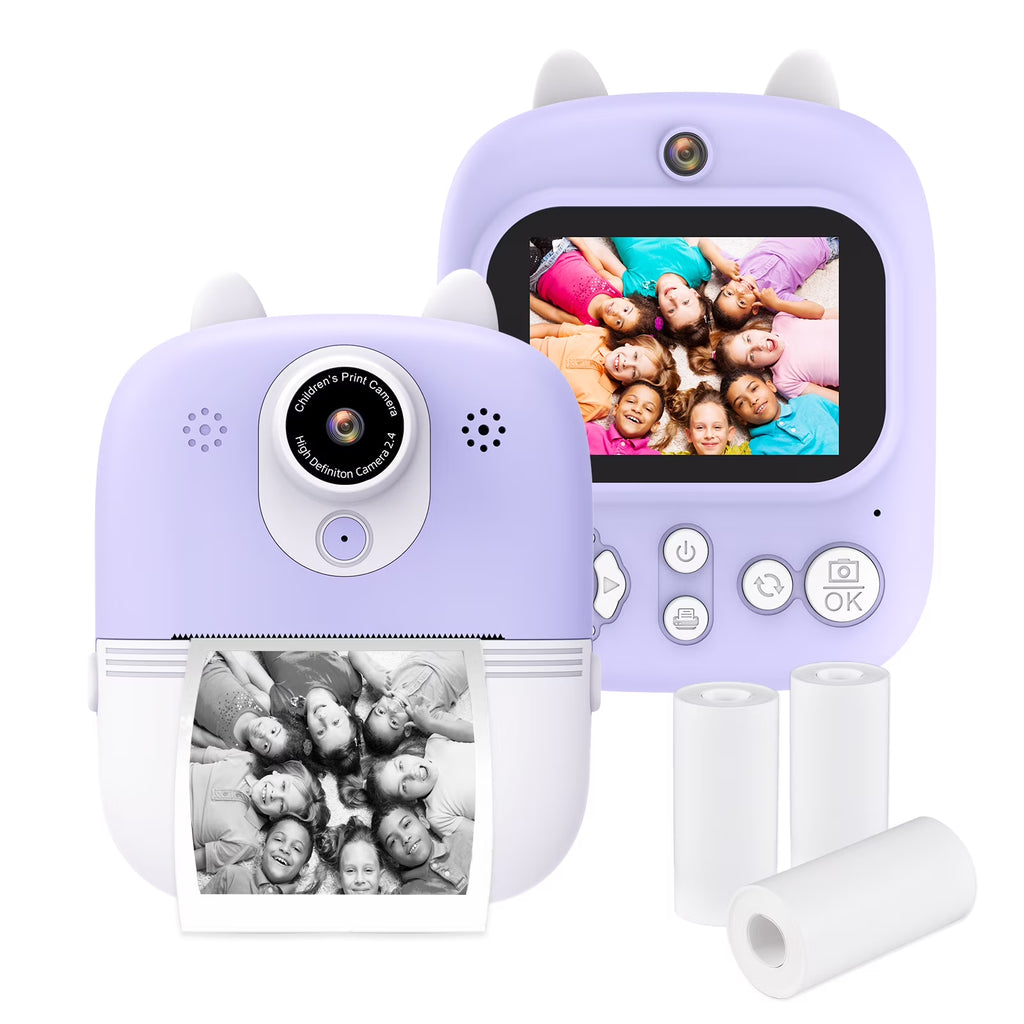 Instant Camera with Dual Lenses, 12MP, 32GB Memory, 3 Printing Paper Rolls M888188