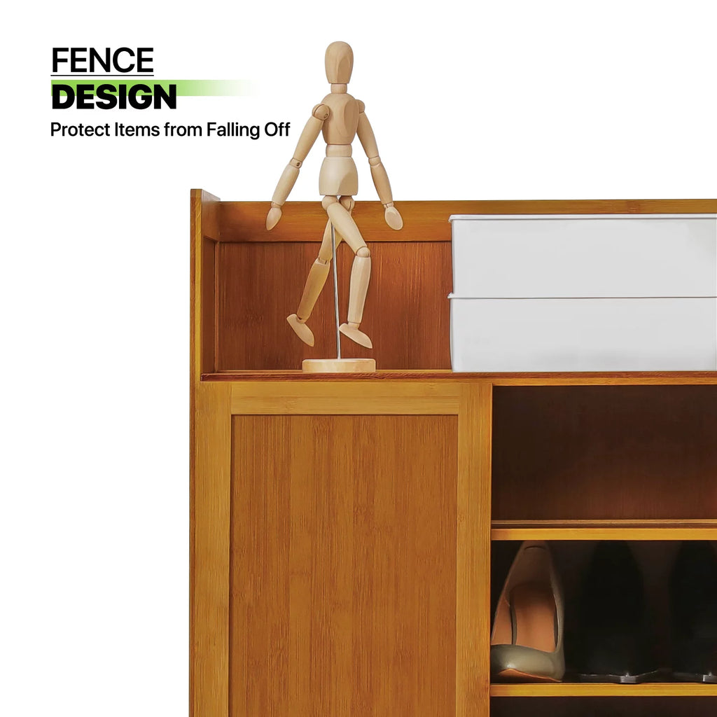 Bamboo 5 Tiers Shoe Cabinet with Door Z78679