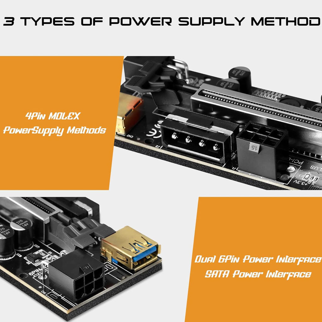 6 Pack PCI-E GPU Riser with 60cm USB 3.0 Cable G404678