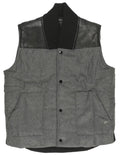 Charcoal Black Woolen Puffer Vest A16382
