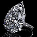 Pear Cut VVS1 Moissanite Hidden Halo Engagement Ring 14K White Gold Plated L929