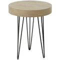 20" x 24" Brown Wood Accent Table with Black Metal Hairpin Legs N516784