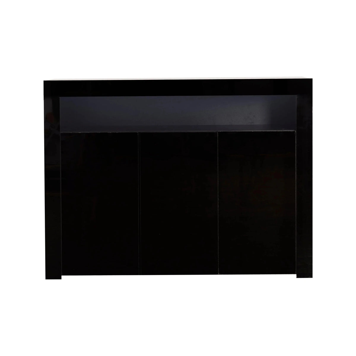 Black High Gloss Sideboard Storage Cabinet with LED Light Q8031