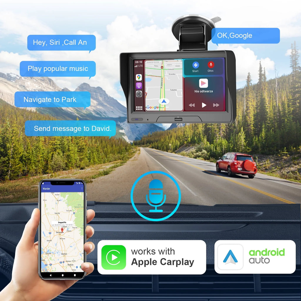 7 inch Touchscreen Wireless Apple Carplay Android Auto Dash Cam V732993