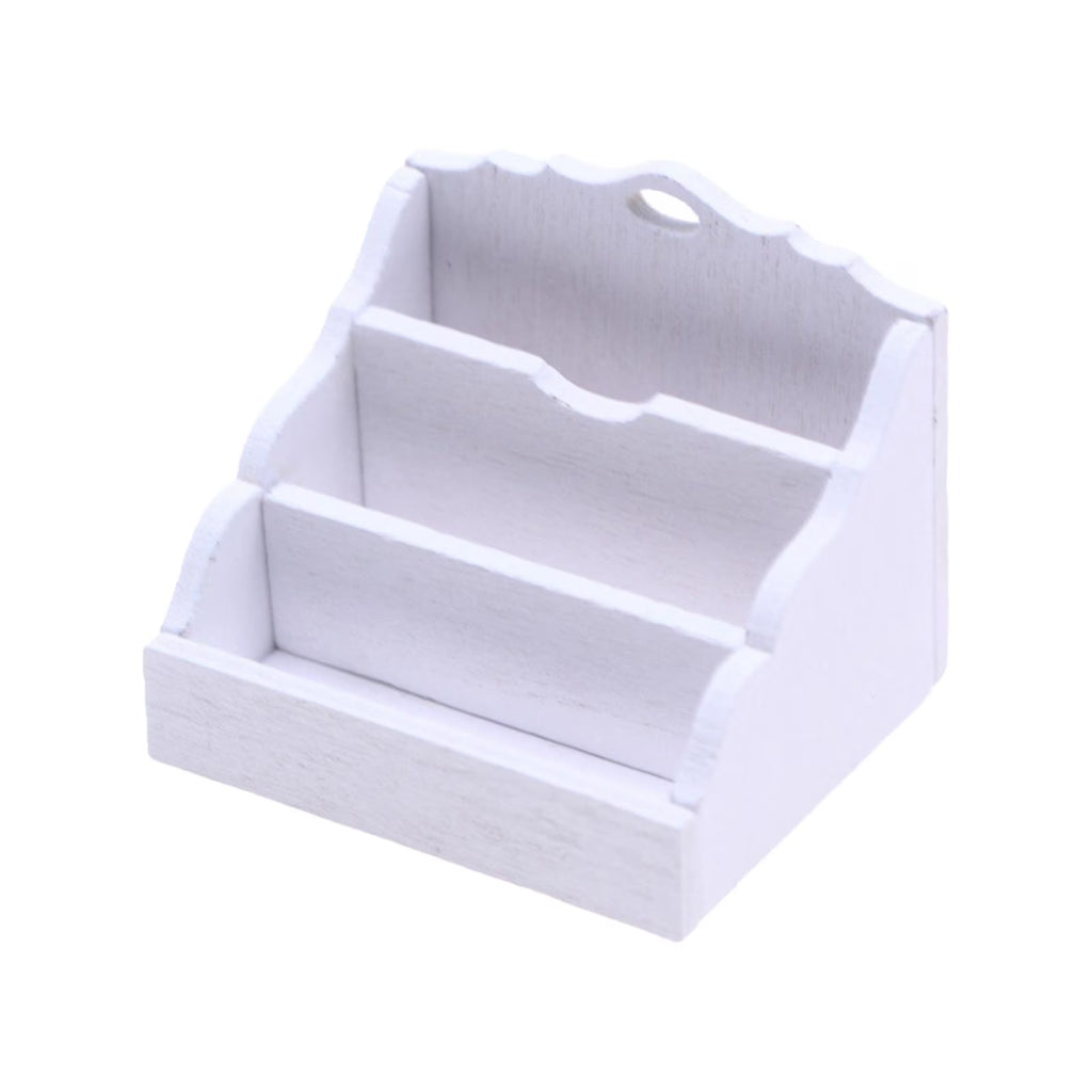 White 1:12 Scale Dollhouse Miniature Magazine Paper Rack Q3010