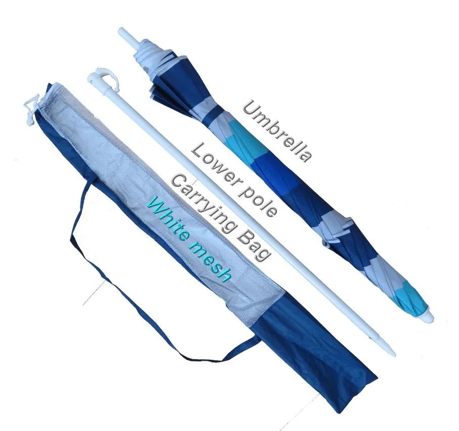 6 Feet Blue Stripe Beach Umbrella Q361