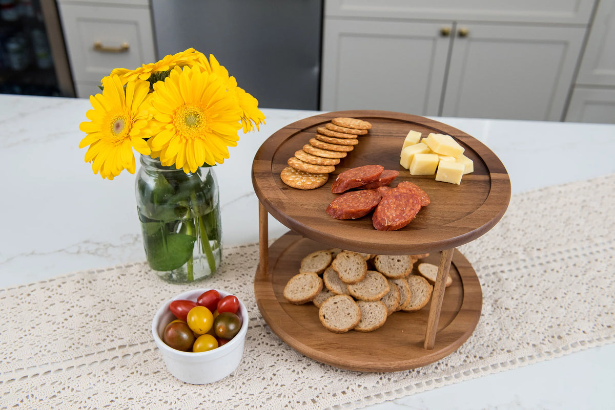 Acacia 2-Tier Turn Table D86310