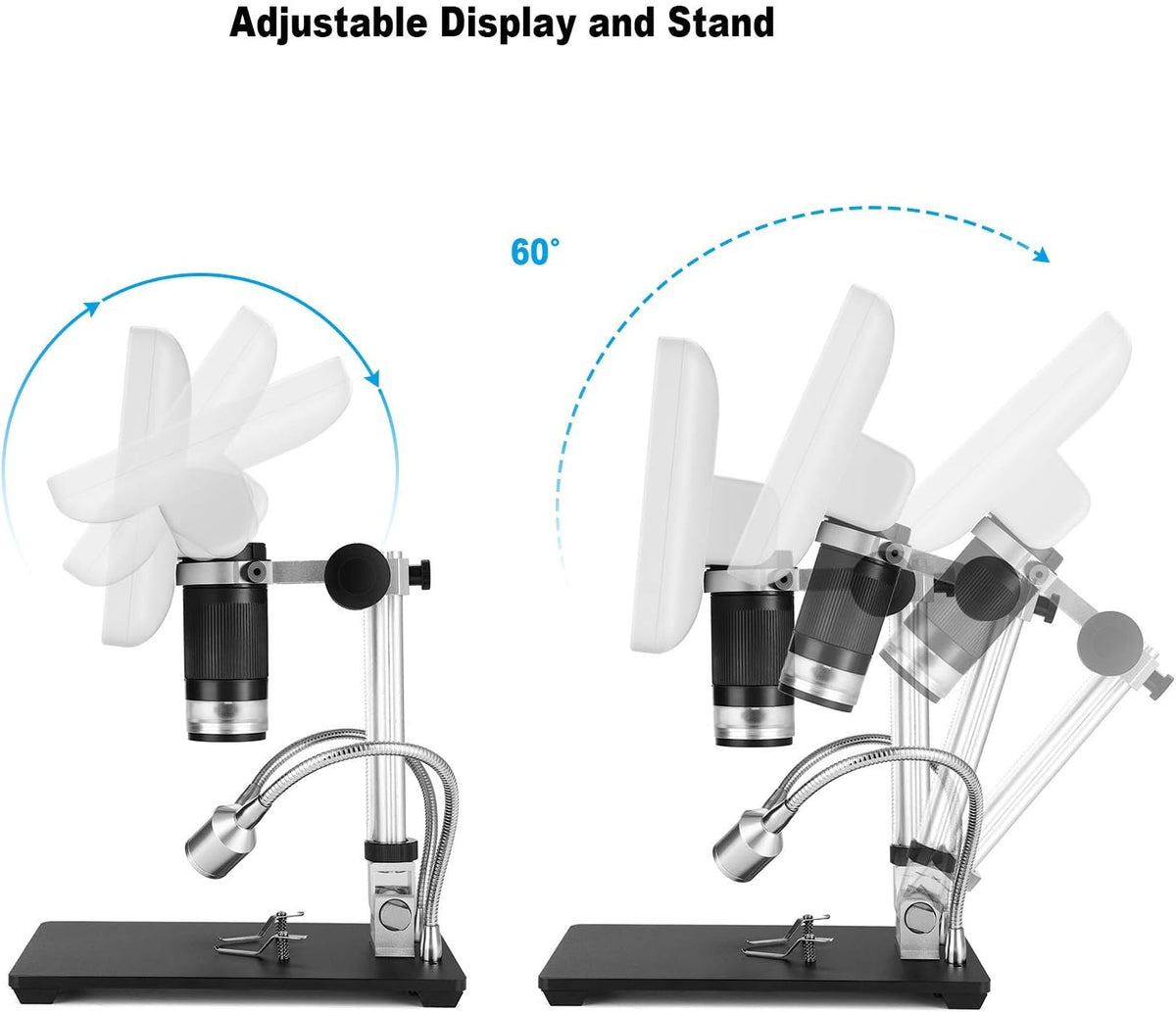 Digital Microscope 7 Inches LCD 1080P 200X Magnification Soldering Tool K66494