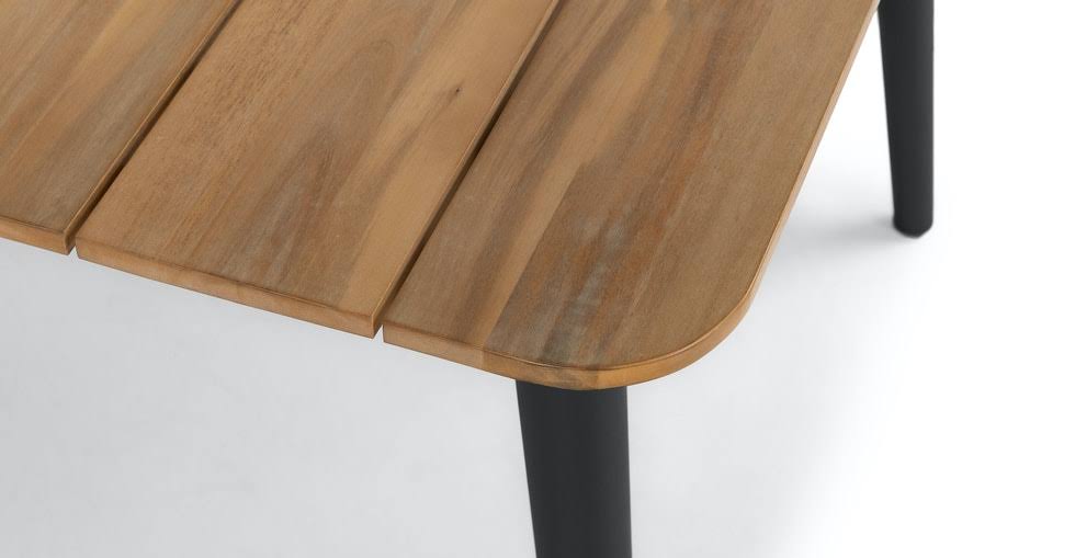Slate Metal Legs Acacia Dining Table A720